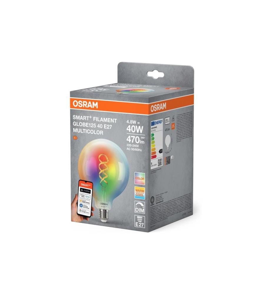 OSRAM Ampoule SMART+ MATTER Globe 125 40, E27, 4.8 W, RGBW