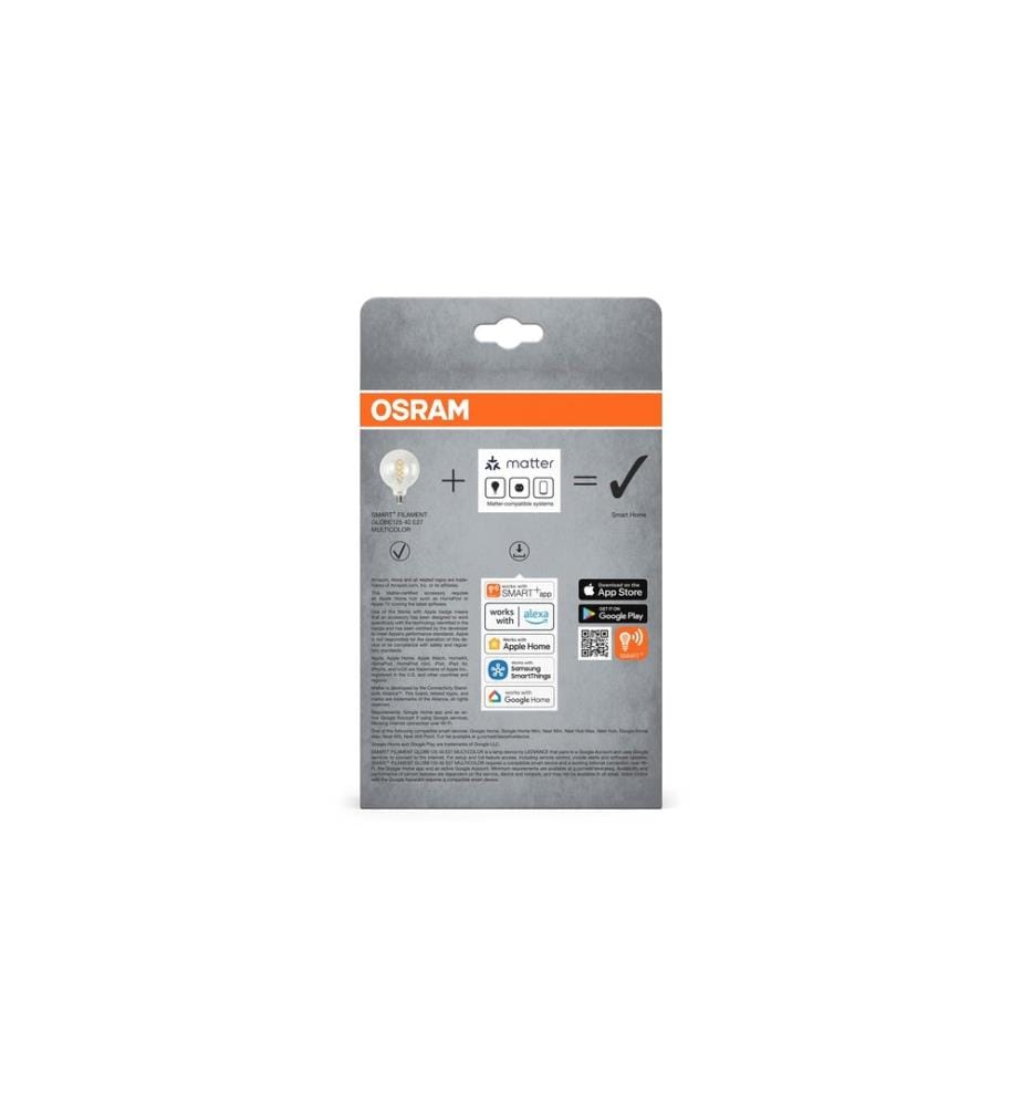OSRAM Ampoule SMART+ MATTER Globe 125 40, E27, 4.8 W, RGBW