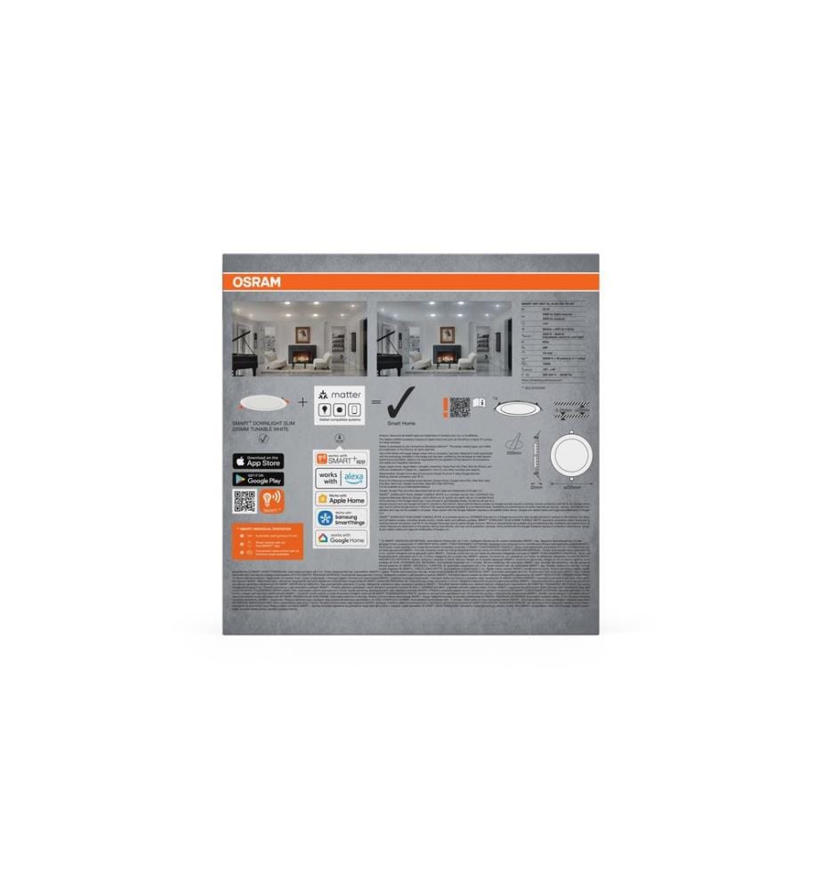 OSRAM Luminaire encastré SMART+ Matter Recess Slim 225 mm, TW