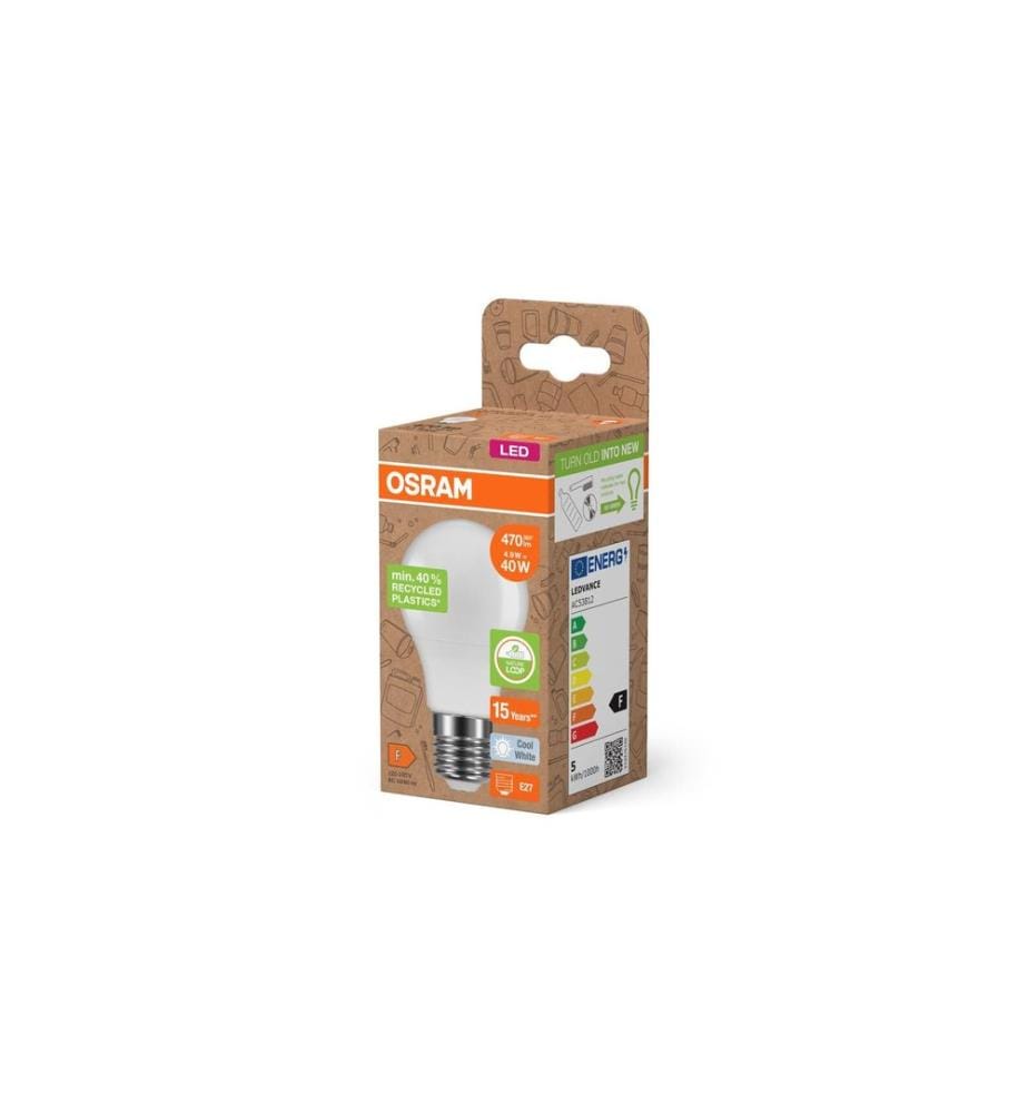 OSRAM Ampoules LED PCR CLASSIQUE A 4.9W, E27, Blanc neutre (NW)