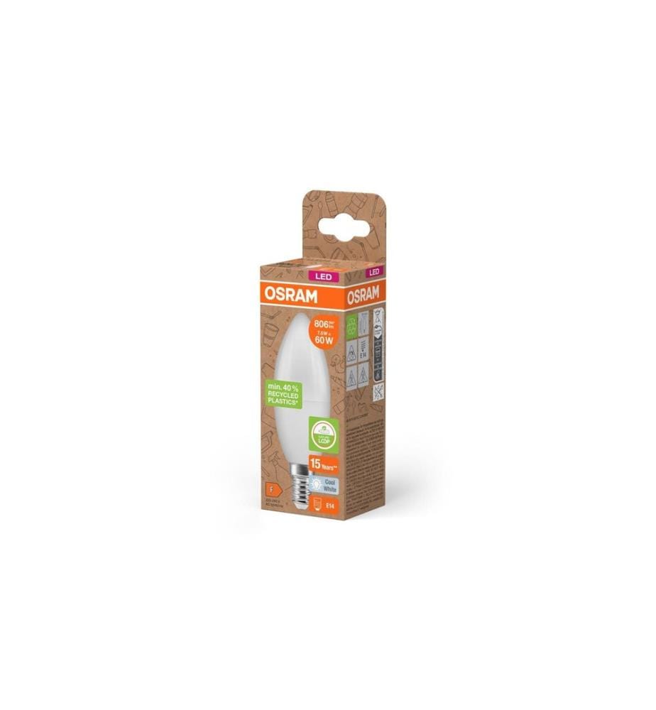 OSRAM LED Ampoules PCR avec CLASSIC B 7.5W, E14, Blanc neutre