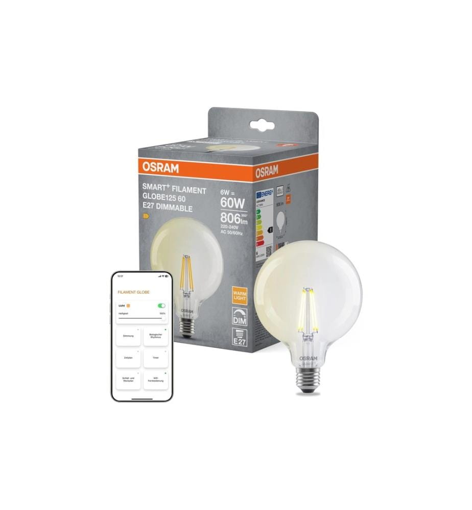 Ampoule OSRAM SMART+ WiFi Classic, E27, 2700 K, filament clair