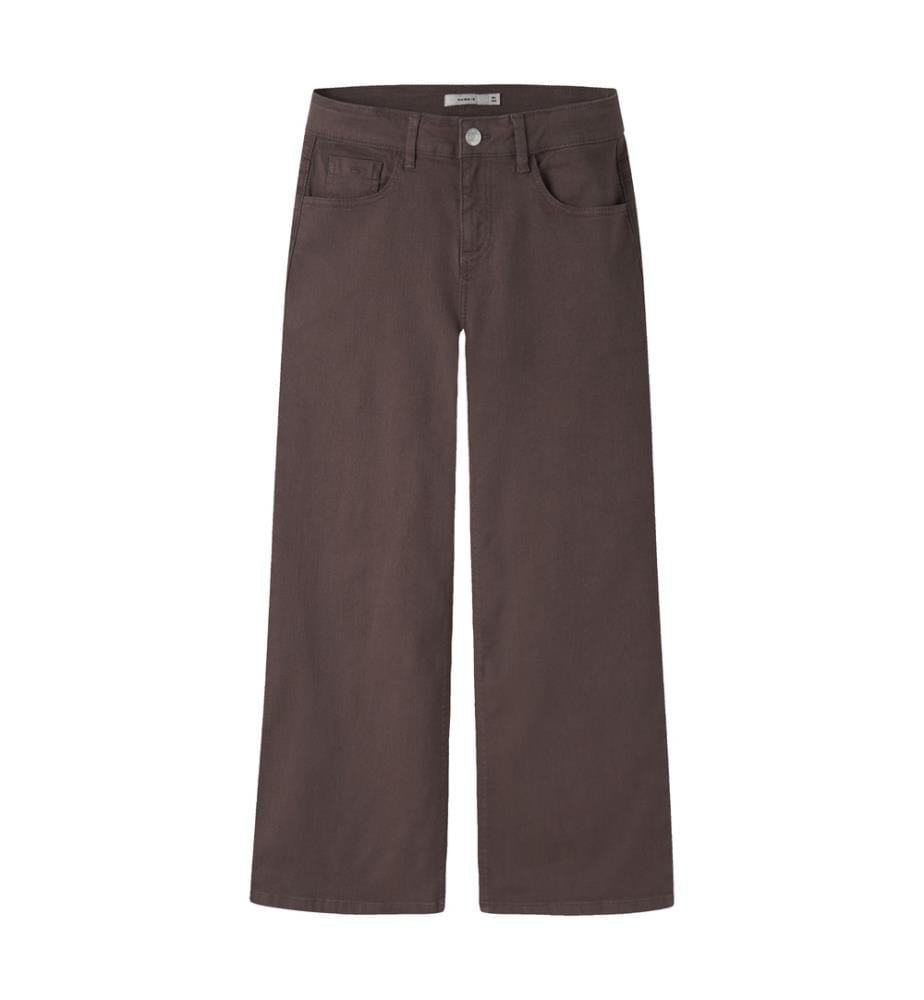 Pantaloni larghi rosa - marrone scuro