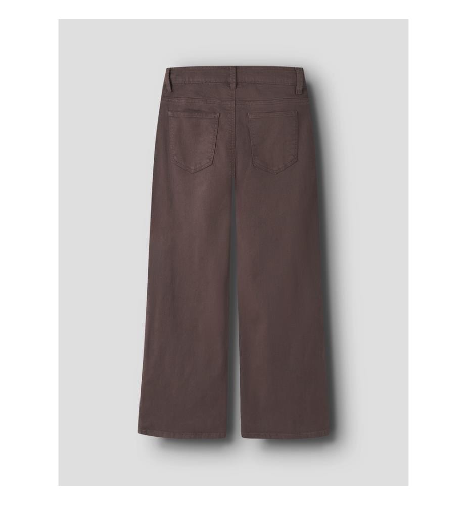 Pantaloni larghi rosa - marrone scuro
