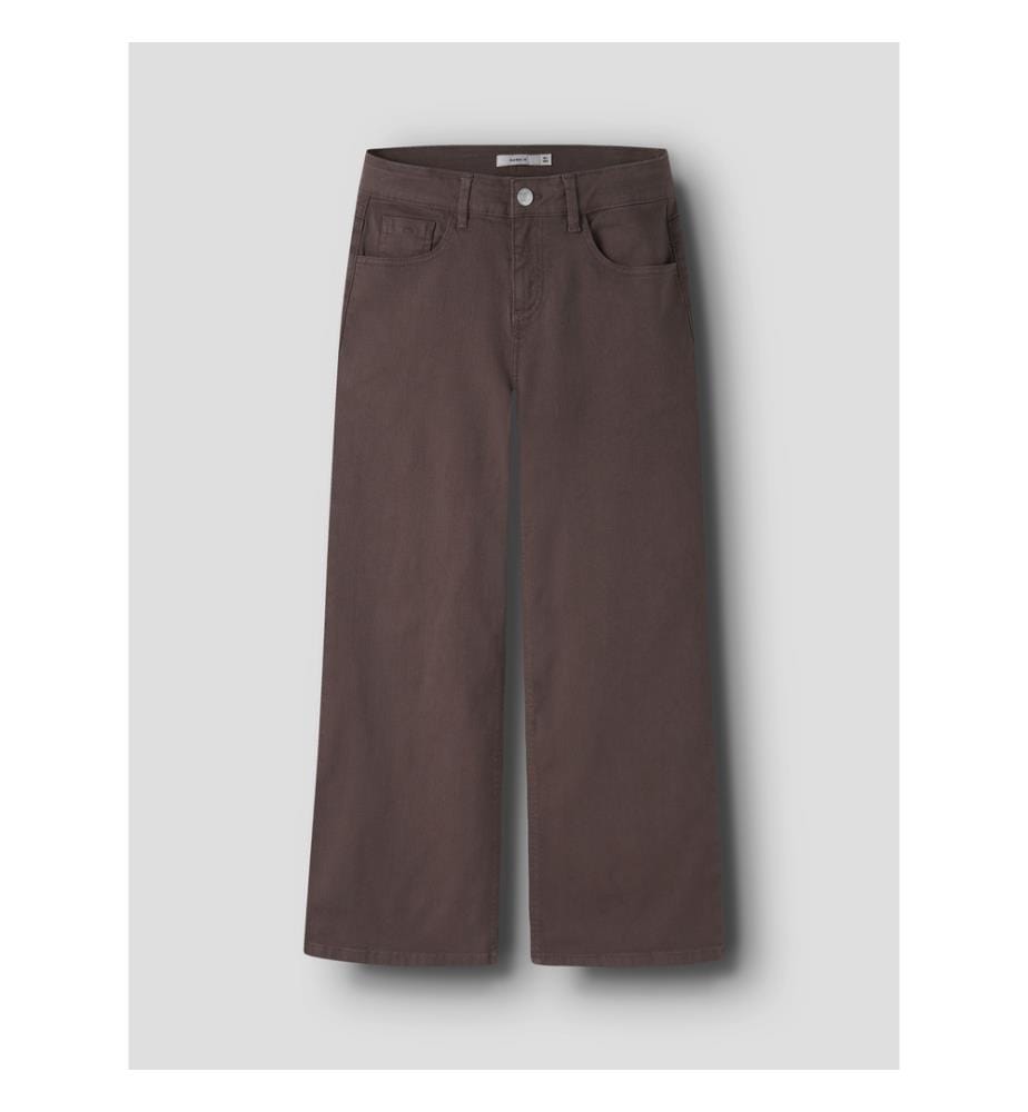 Pantaloni larghi rosa - marrone scuro