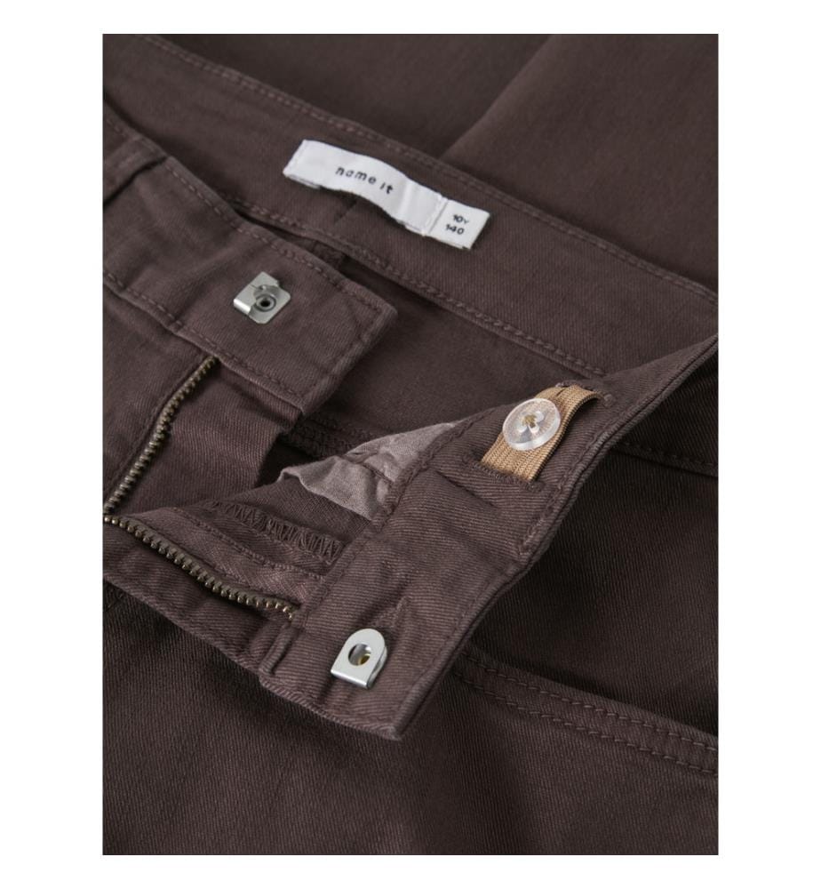 Pantaloni larghi rosa - marrone scuro