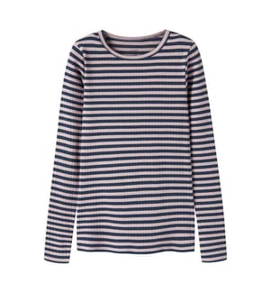 Top Suraja - Bleu Motif Lilas