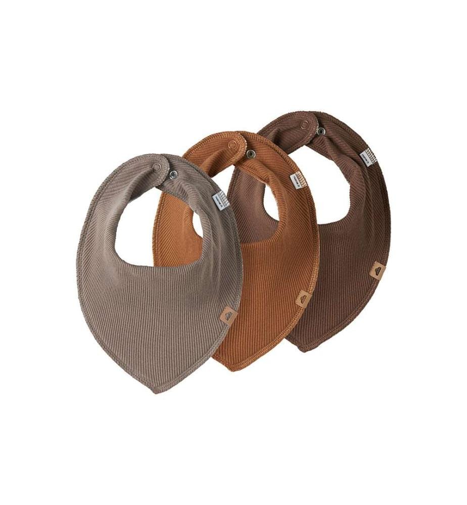 Lot de 3 bavoirs foulard Yvetti - Beige Camel