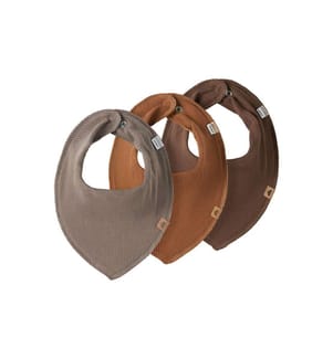 Lot de 3 bavoirs foulard Yvetti - Beige Camel