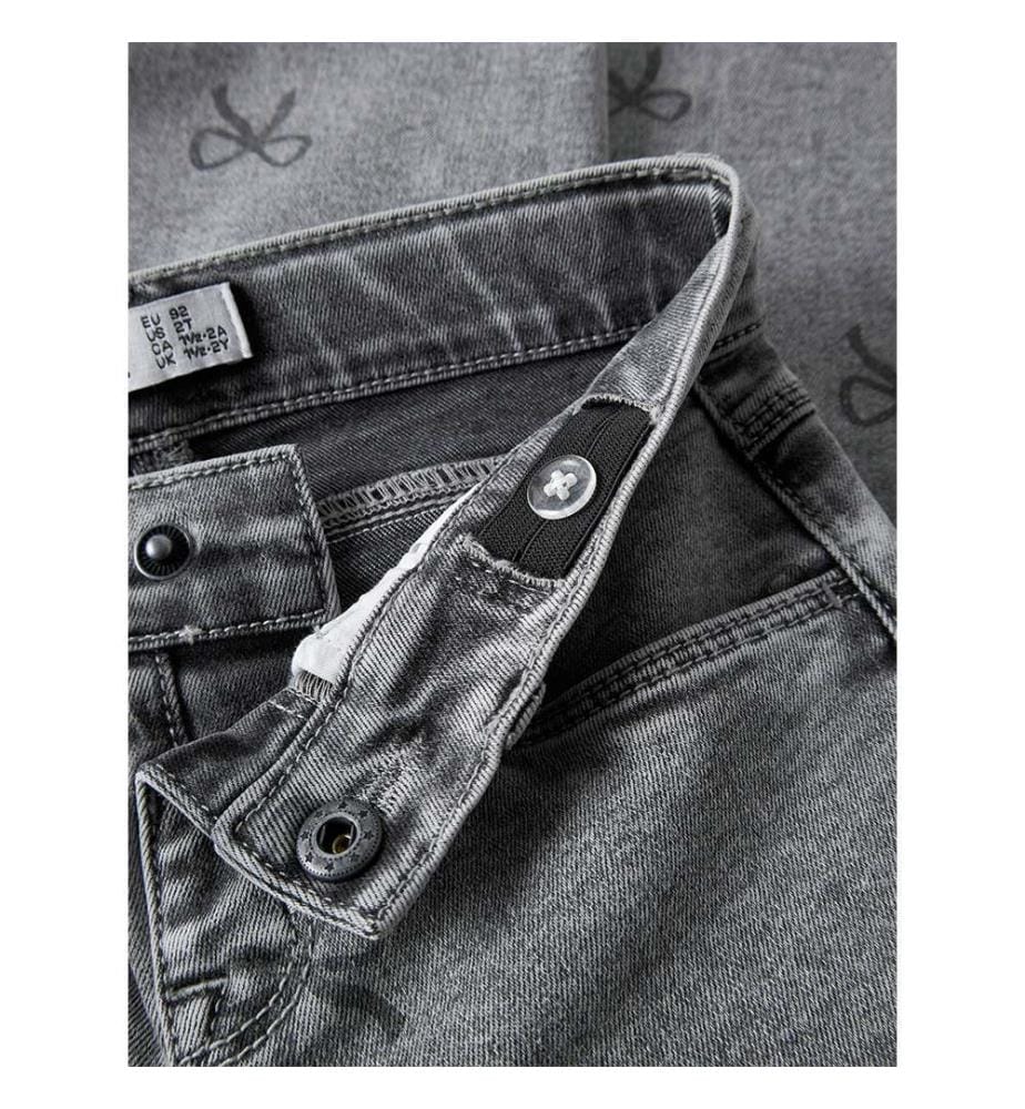 Jean Mom Bella Noeud – Hellgrauer Denim