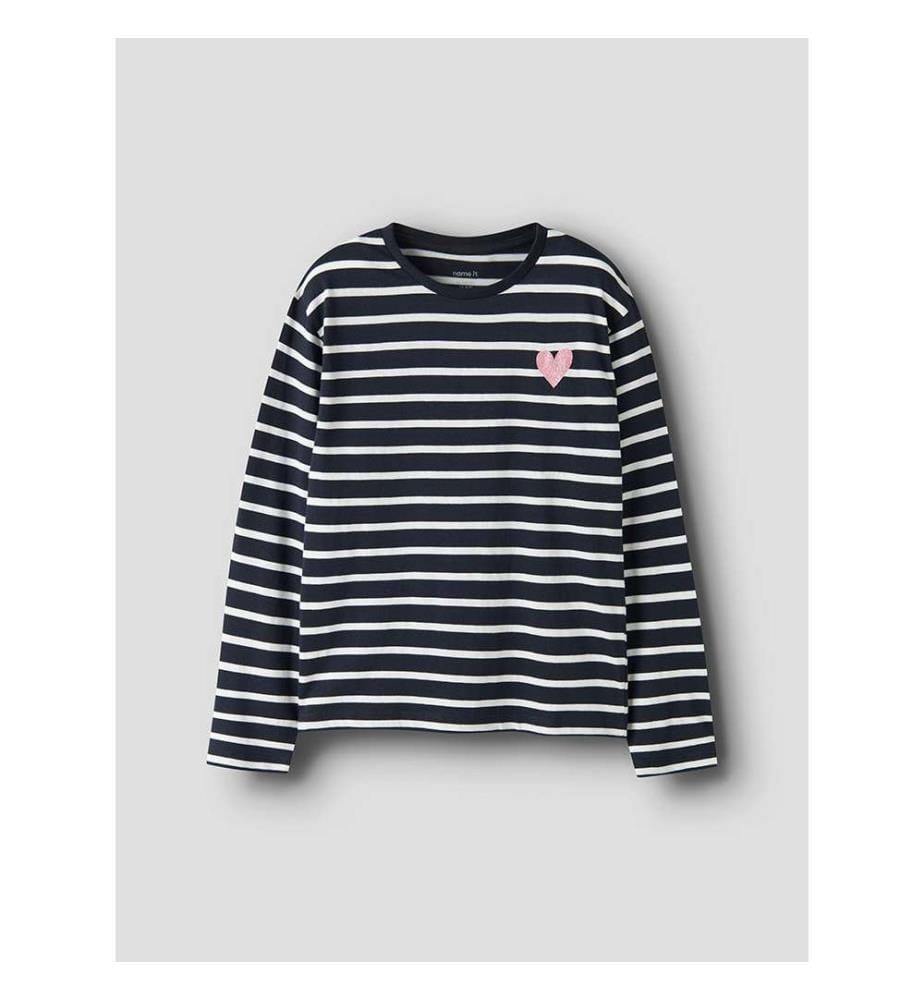 Lot de 2 t-shirts manches longues Tovelina - Bleu Marine & Blanc