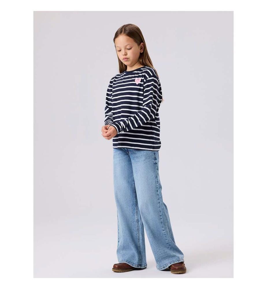 Lot de 2 t-shirts manches longues Tovelina - Bleu Marine & Blanc