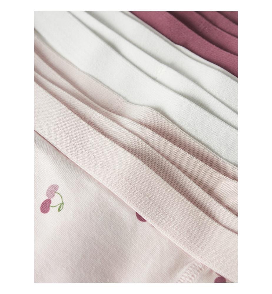 Lot de 6 Culottes - Mauve du matin avec imprimé cerises, rose wine et blanc cloud dancer
