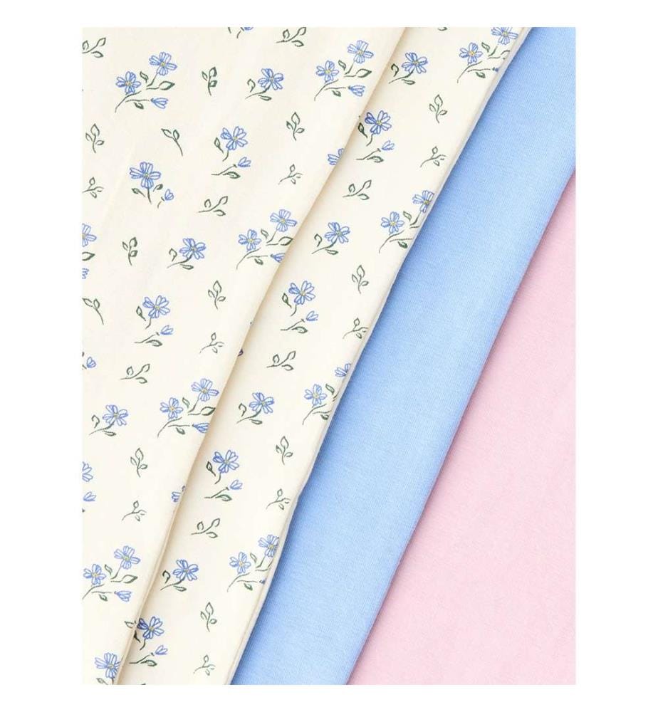 Lot de 4 brassières fleurs - Crème
