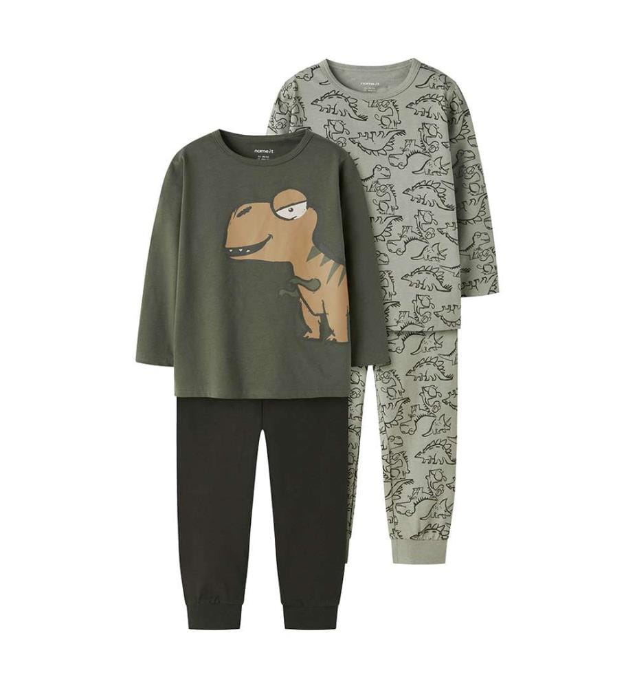Lot pyjama 2 pièces Dinosaures - Vert Sauge