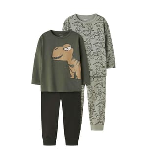 Lot pyjama 2 pièces Dinosaures - Vert Sauge