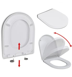 Sanft schliessender WC-Sitz Quick Release Quadratisch