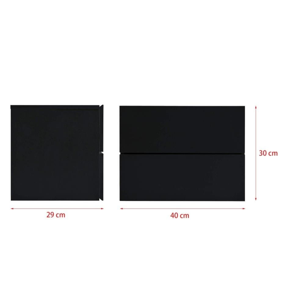 Nachttisch Amberg 40x29x30 cm Hängeregal mit 2 Schubladen