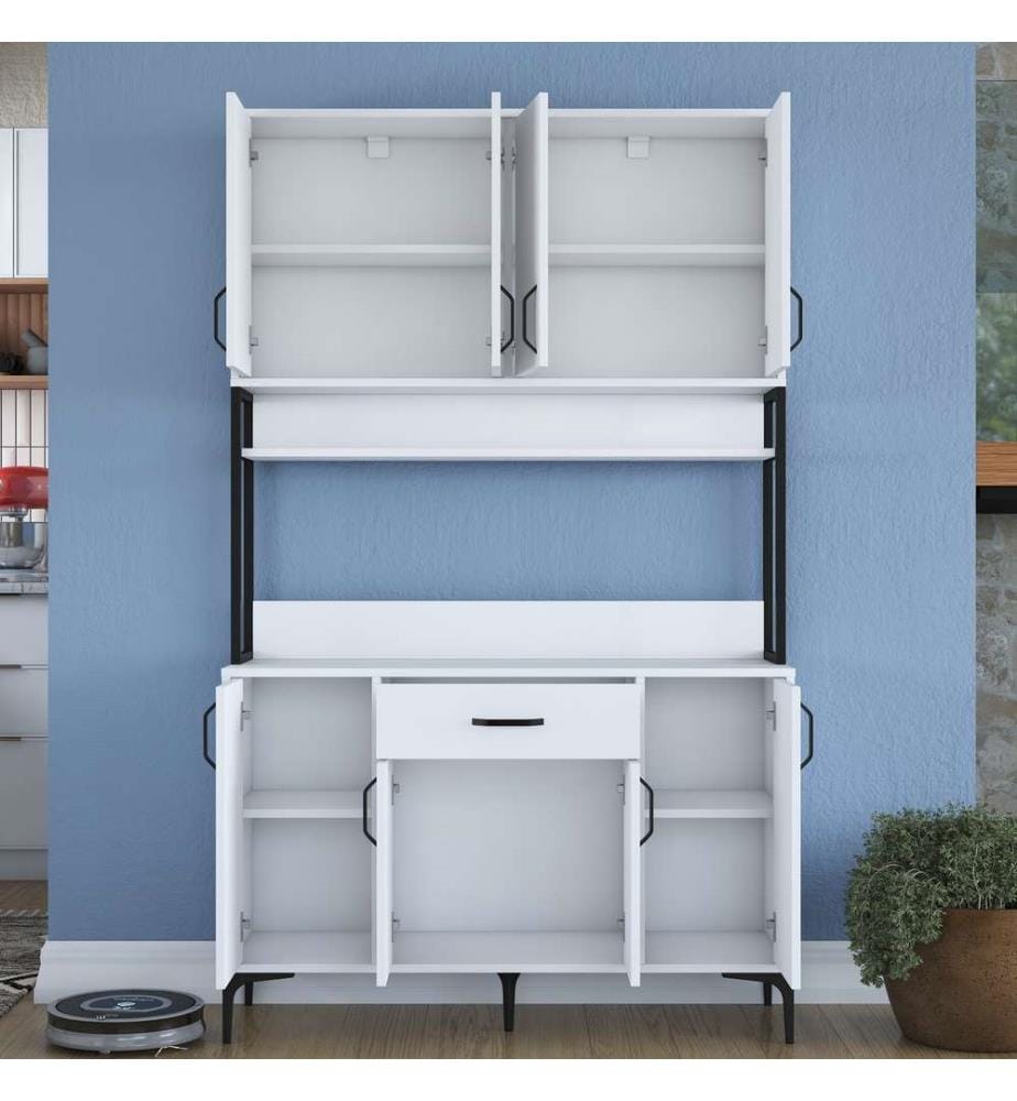 Mehrzweckschrank, weiss, melaminbeschichtete Spanplatte in E1-Qualität