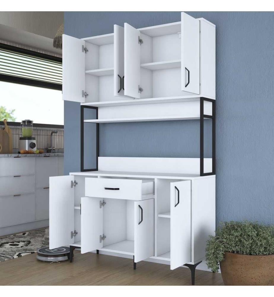 Mehrzweckschrank, weiss, melaminbeschichtete Spanplatte in E1-Qualität
