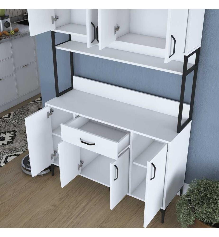 Mehrzweckschrank, weiss, melaminbeschichtete Spanplatte in E1-Qualität
