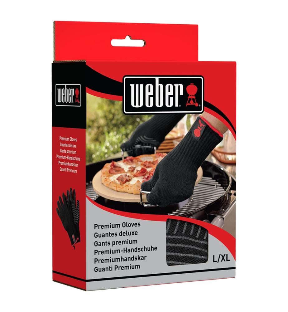 Premium-Grillhandschuhe L/XL - Schwarz. Rot