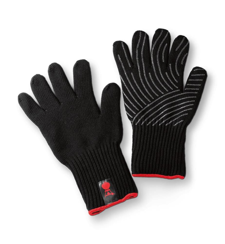 Premium-Grillhandschuhe L/XL - Schwarz. Rot