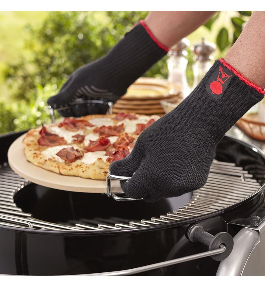 Premium-Grillhandschuhe L/XL - Schwarz. Rot