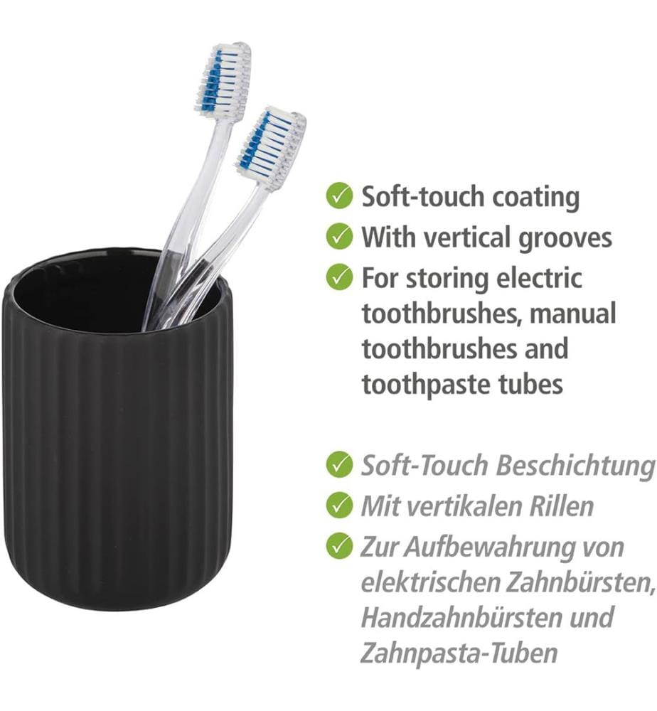 Keramik Zahnputzbecher Nerno - Schwarz