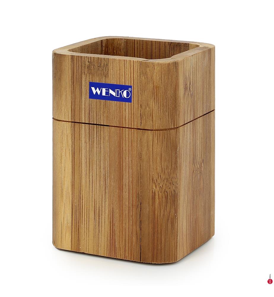 Zahnbürstenhalter Serro, aus robustem Bambus - Braun