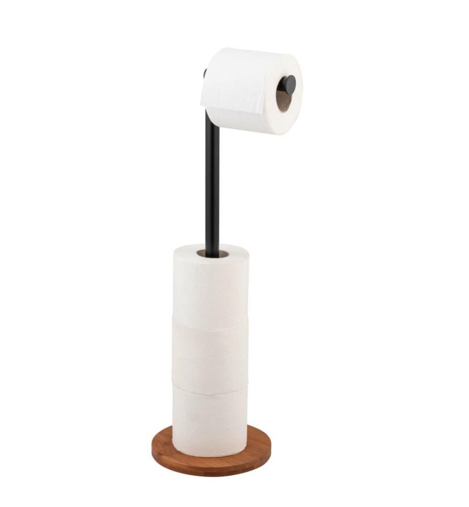 2-in-1 Stand Toilettenpapierhalter Serro - Braun und Schwarz