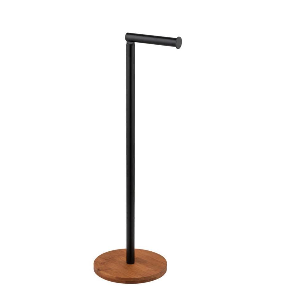 2-in-1 Stand Toilettenpapierhalter Serro - Braun und Schwarz