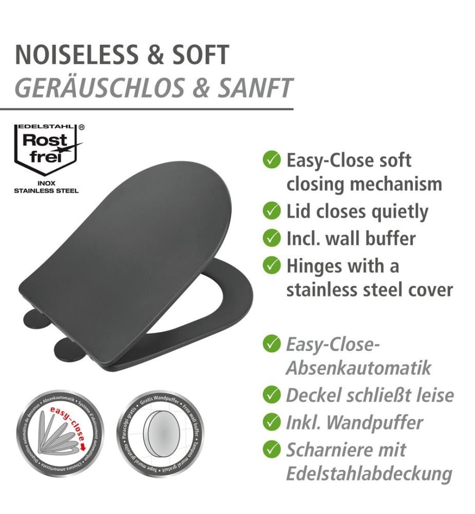 WC-Sitz Galati aus Duroplast - Anthrazit