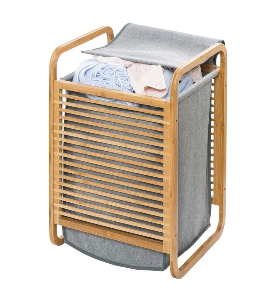 Coffre à linge Bahari, corbeille à linge, bambou