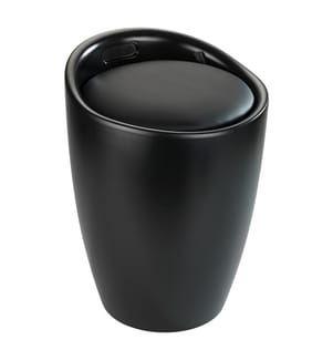 Hocker Candy Black matt, Badhocker, mit abnehmbarem Wäschesack
