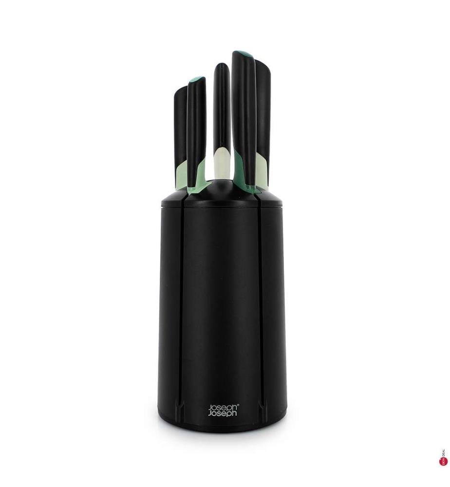 Set de 5 Couteaux Elevate + Bloc à Couteaux - Noir et Vert