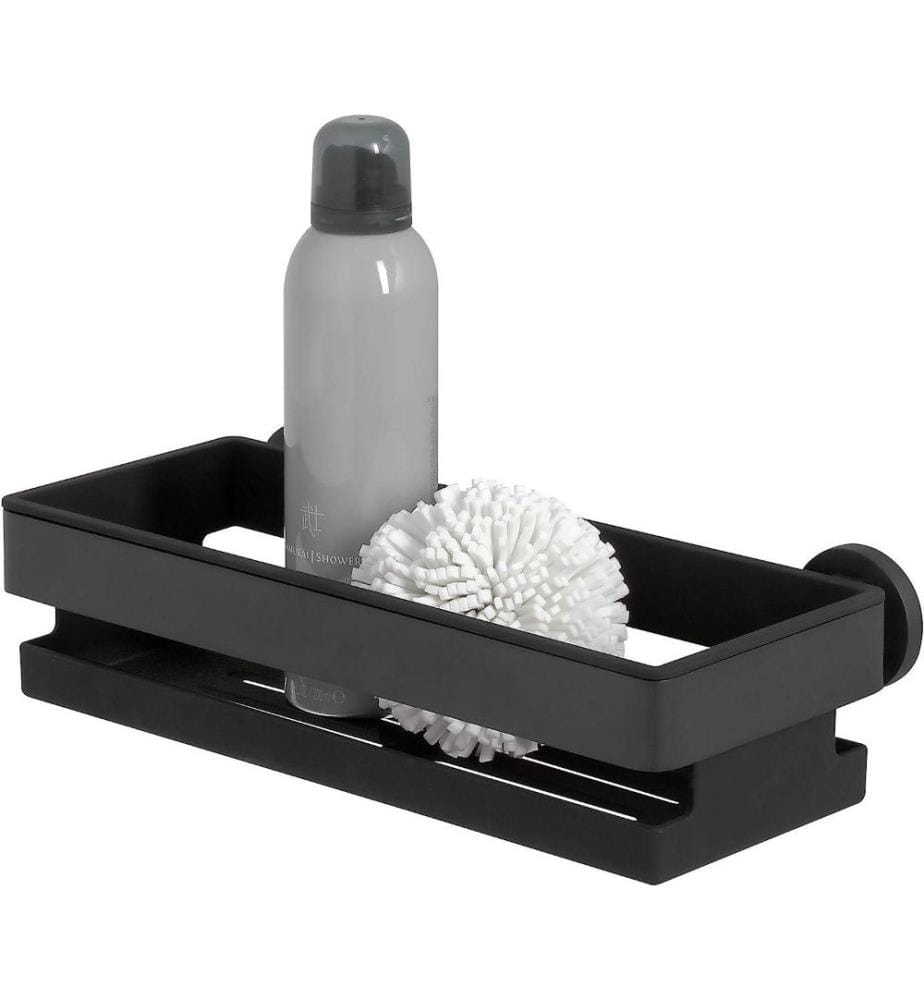 Tiger Noon Duschkorb, Premium Duschregal aus Edelstahl, Farbe, Schwarz, mit herausnehmbarem Einsatz, B x H x T, 30 x 8 x 13,8 cm Schwarz Rechteck