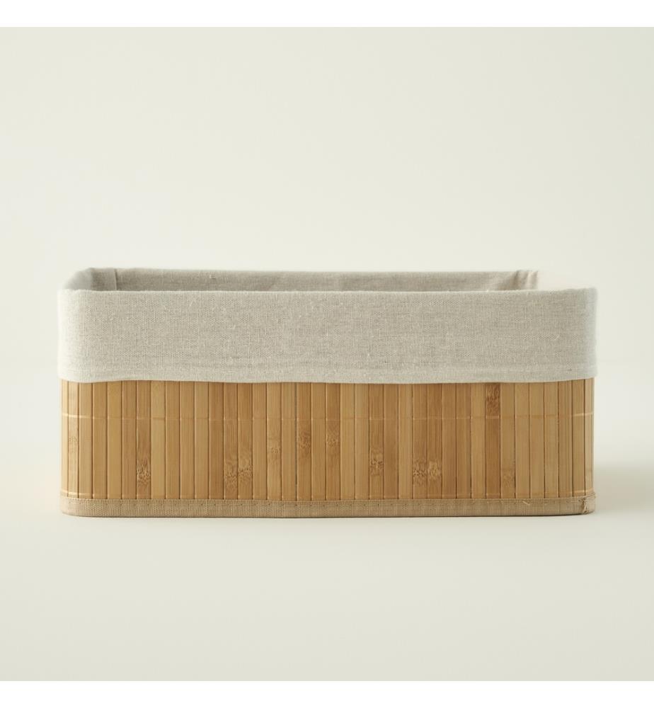 Boîte d'organisation en bambou Bres 37x26x15 cm - Naturel