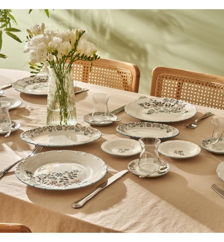 Set de déjeuner vintage 26 pièces - Bleu