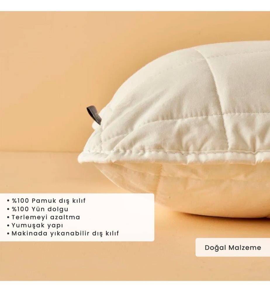 Oreiller en laine Deluxe 50x70 cm - Blanc