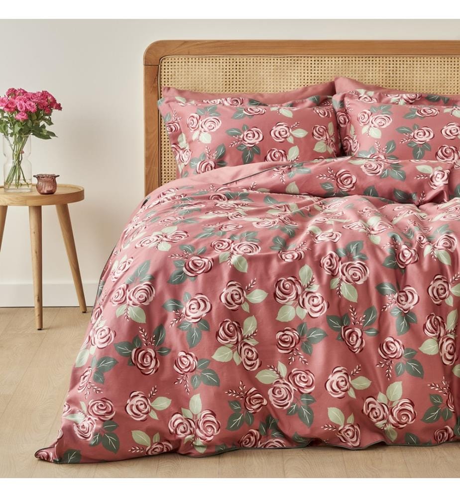 Housse de couette double Rose 200x220 cm - Bordeaux