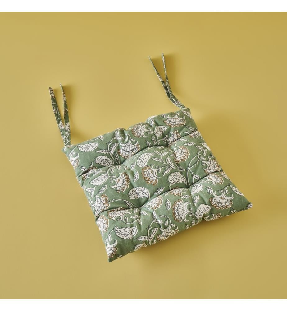 Coussin de chaise indien 40x40 cm - Vert