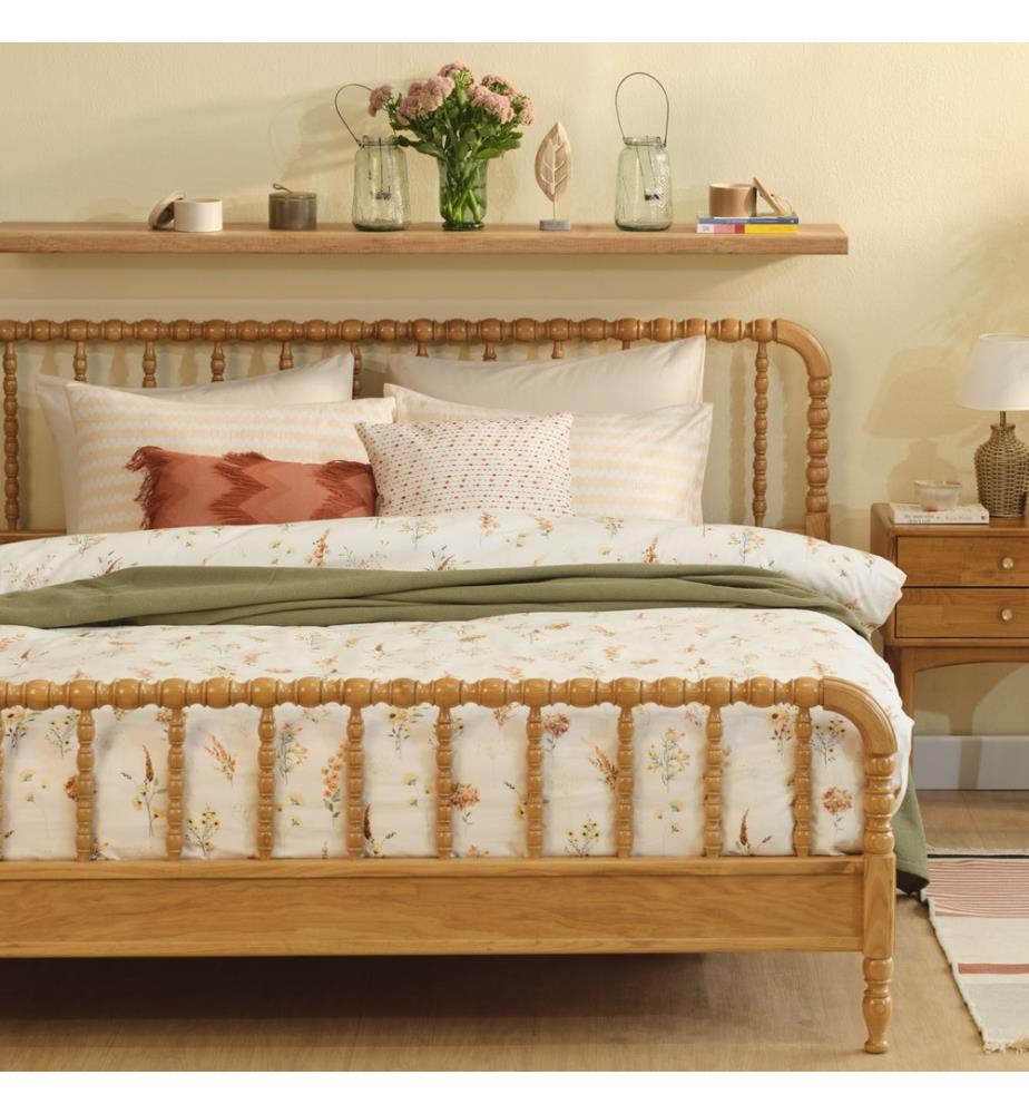 Housse de couette double Leora 200x220 cm - Saumon