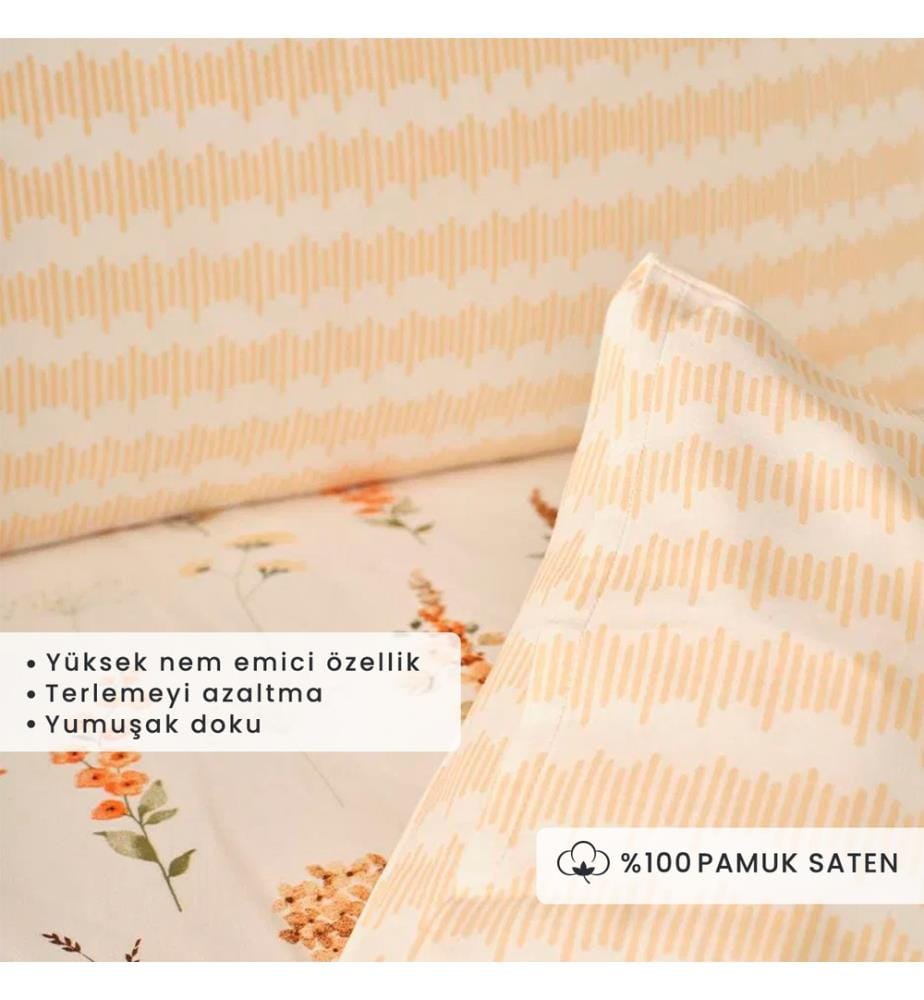 Housse de couette double Leora 200x220 cm - Saumon