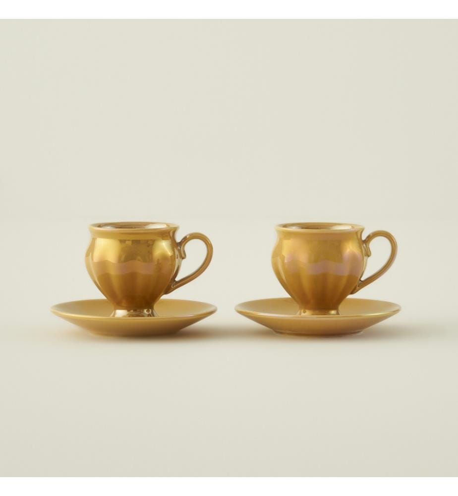 Set bestehend aus 2 Kaffeetassen Clara 90 cc - Senf