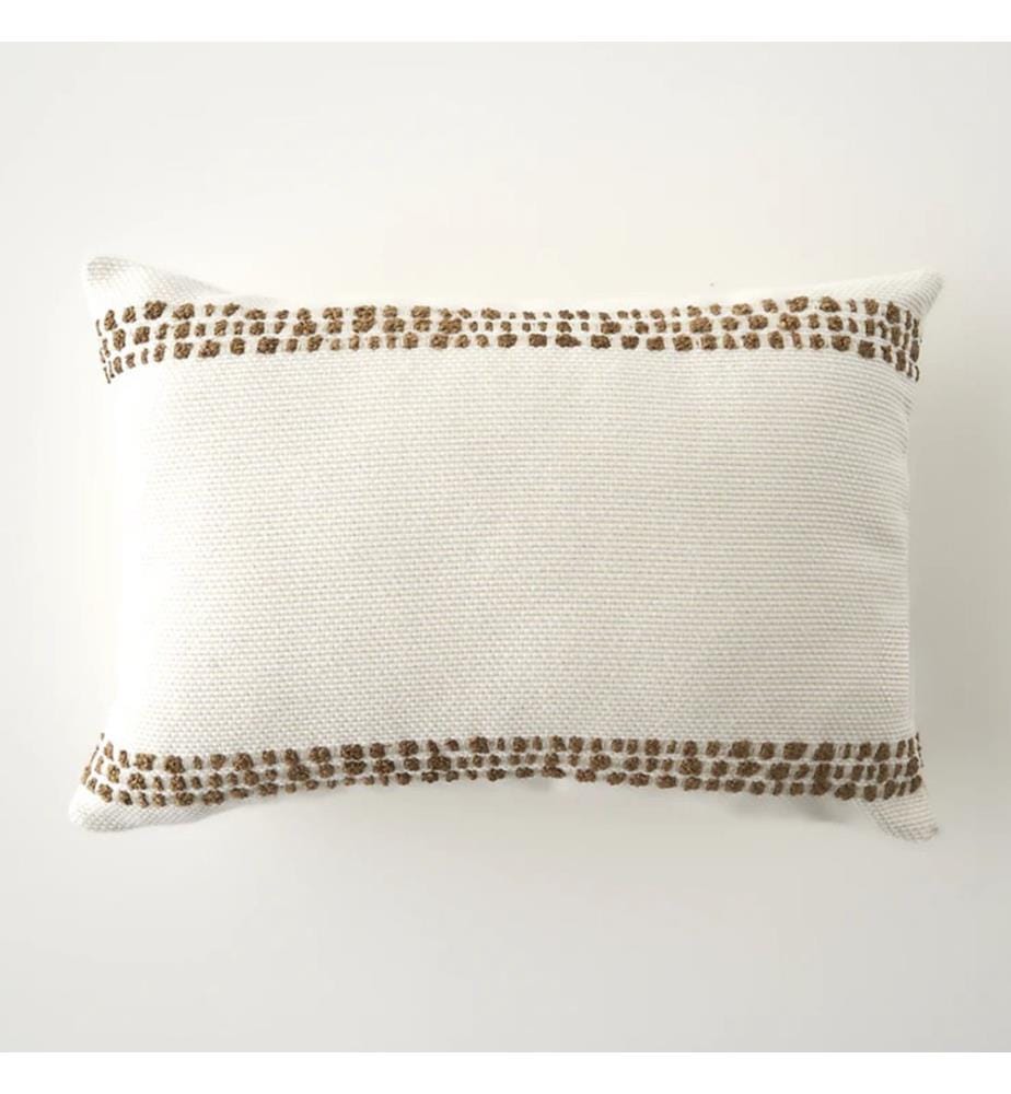 Decorative cushion cover with pompons 35x50 cm - Cream
