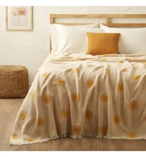 Couvre-lit Sunny 200x220 cm - Jaune