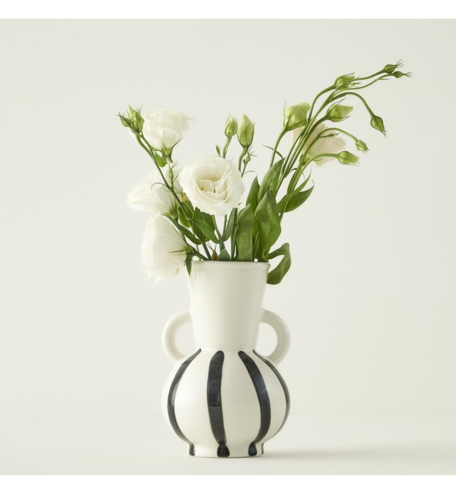 Vaso Liora 12x12x18 cm - Bianco e nero