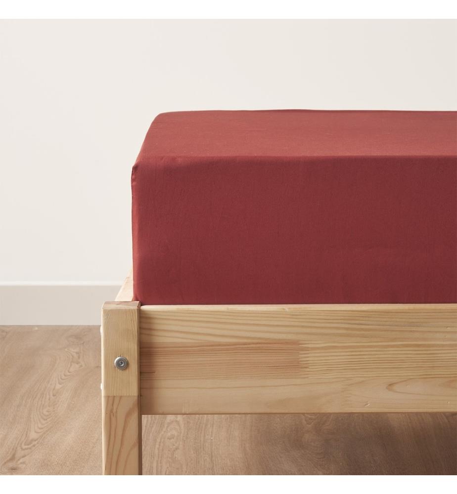 Drap-housse Basic double 160x200x35 cm - Bourgogne