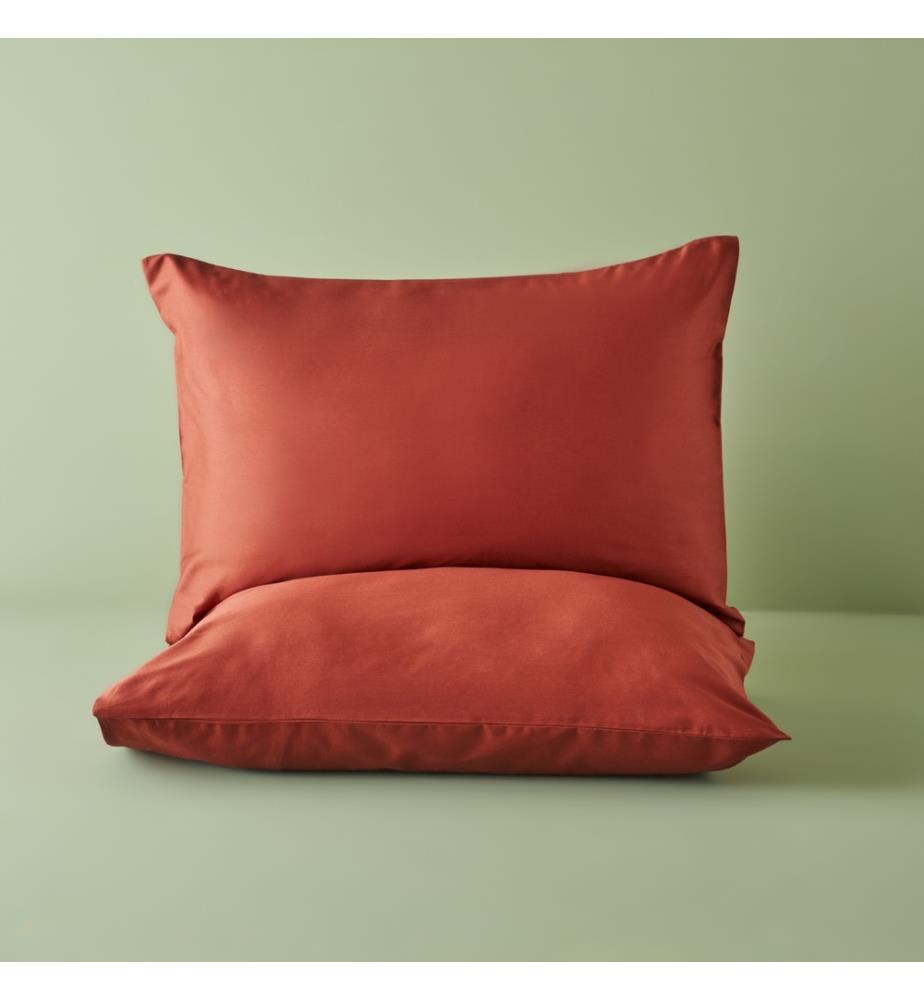 Set de taies d'oreiller Supreme 2 pièces 50x70 cm - Terracotta